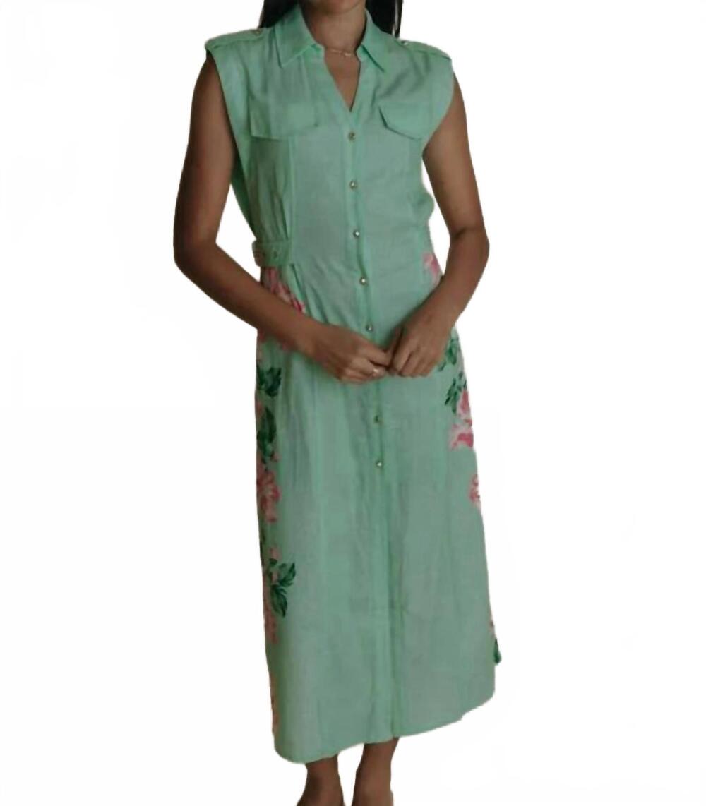 NEW LAROQUE hillary midi dress in pink hibiscus